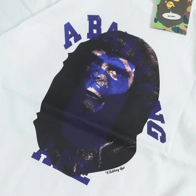 Футболка Bape Double Front Logo Print "White/Violet" фото № 2 Футболка Bape Double Front Logo Print "White/Violet" фото № 2