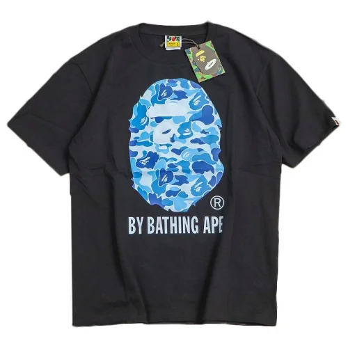Футболка Bape Front Logo With Blue Details "Black"