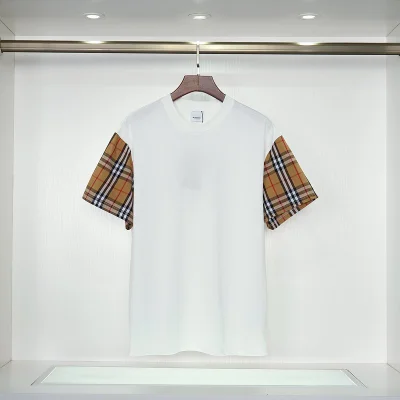 Футболка Burberry Plaid Sleeves "White" фото № 2