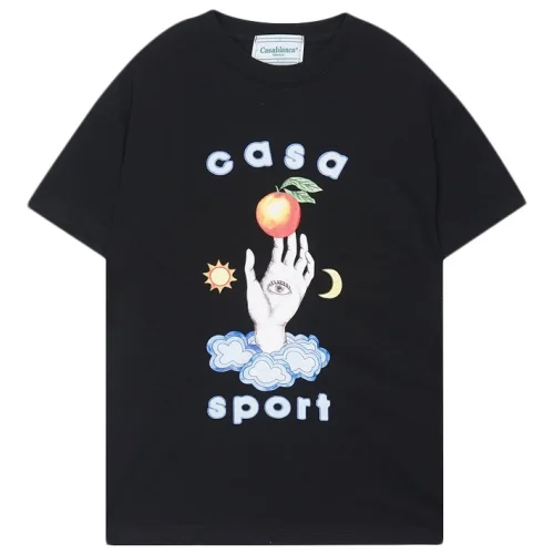 Футболка Casablanca Hand With Apple Front Print "Black"