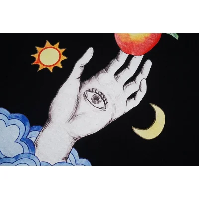 Футболка Casablanca Hand With Apple Front Print "Black" фото № 3