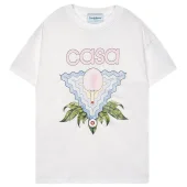 Футболка Casablanca Tennis Racket In Triangle From Waves "White"