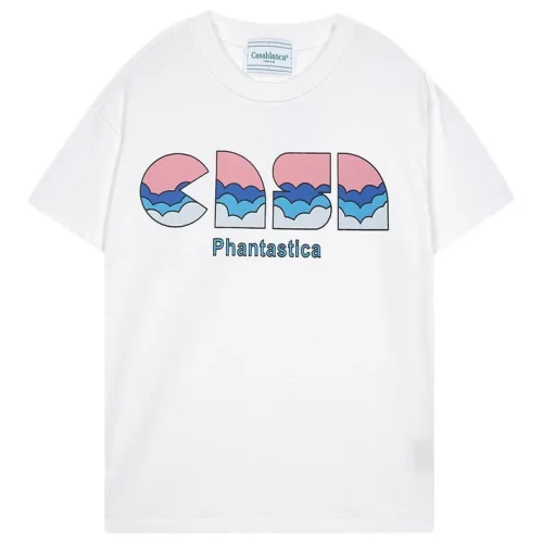 Футболка Casablanca Logo From Multicolor Clouds "White"