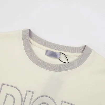 Футболка Christian Dior Letter Logo Print "Cream" фото № 4