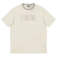 Футболка Christian Dior Letter Logo Print "Cream"