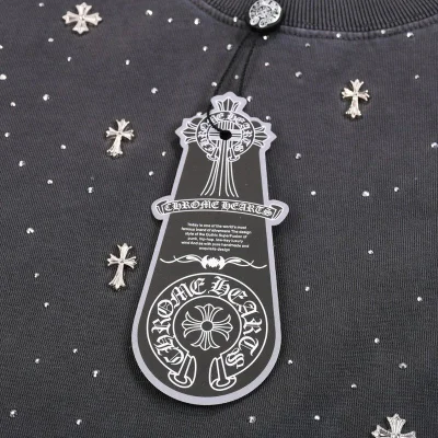 Футболка Chrome Hearts Decorated With Diamonds "Gray" фото № 5
