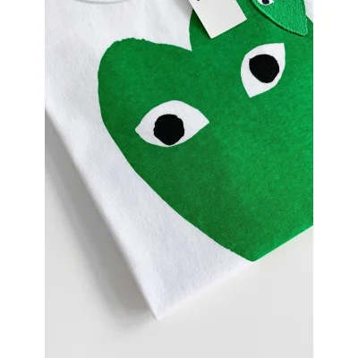 Футболка Comme des Garçons Play Heart Eyes "Green" фото № 3
