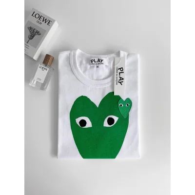 Футболка Comme des Garçons Play Heart Eyes "Green" фото № 2