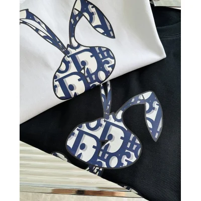 Футболка Dior Logo Rabbit - Beauty Print "White" фото № 7