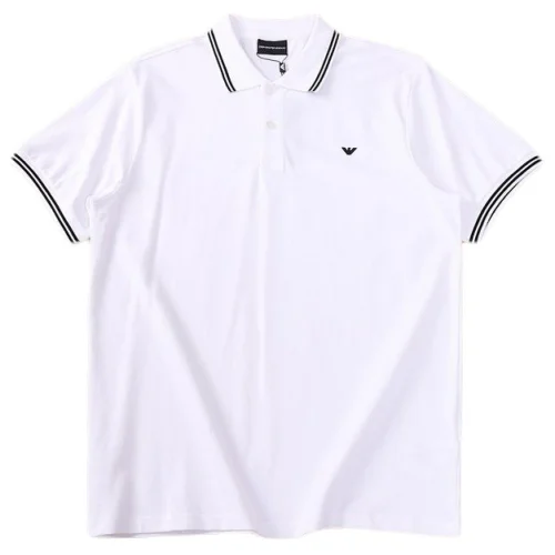 Поло Emporio Armani Edge Decorated By Stripes And Front Small Logo "White"