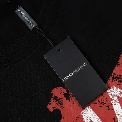 Футболка Emporio Armani With Logo And Eagle Print "Black" фото № 4