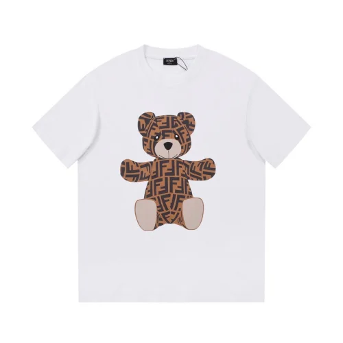 Футболка Fendi With A Happy Bear Toy Print "White"