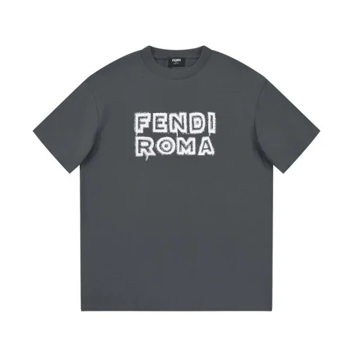Футболка Fendi With Brand Logo Print "Gray"