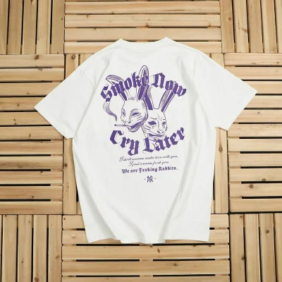 Футболка FR2 Two Rabbits Smoking Now Cry Latter "White" фото № 2