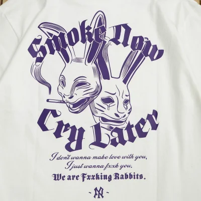 Футболка FR2 Two Rabbits Smoking Now Cry Latter "White" фото № 3