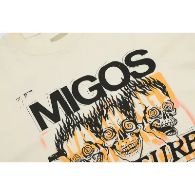 Футболка Gallery Dept Print With Burning Skulls "Cream" фото № 3