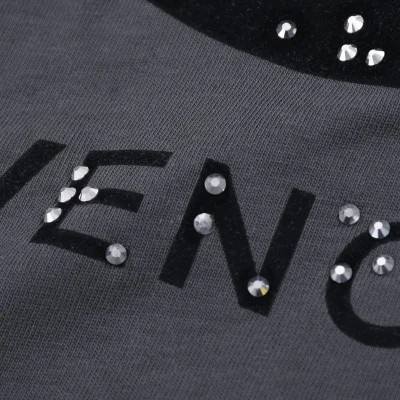 Футболка Givenchy Logo With Rhinestones "Gray" фото № 3