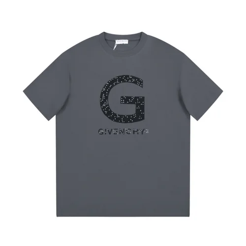 Футболка Givenchy Logo With Rhinestones "Gray"
