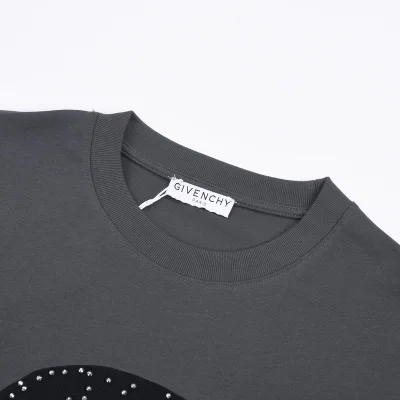 Футболка Givenchy Logo With Rhinestones "Gray" фото № 2