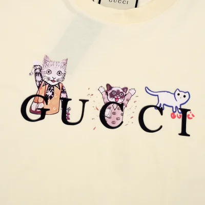 Футболка Gucci Cats "Beige" фото № 4