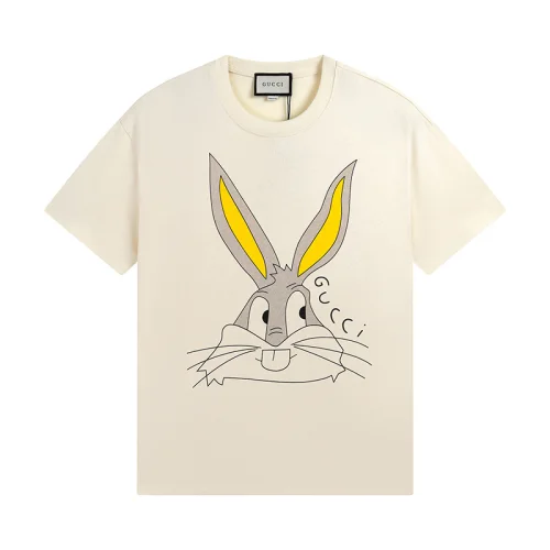Футболка Gucci With Rabbit Head Print "Beige"