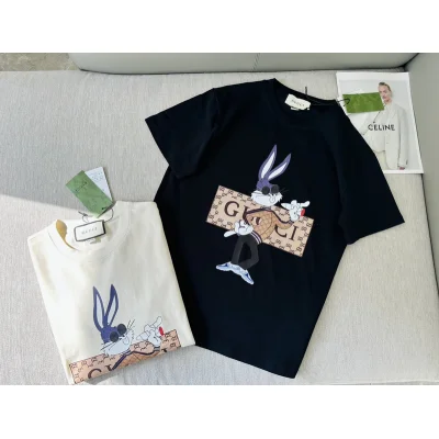 Футболка Gucci With Hare Print In Round Glasses "Black" фото № 3