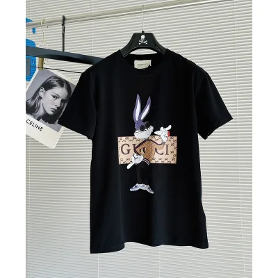 Футболка Gucci With Hare Print In Round Glasses "Black" фото № 2