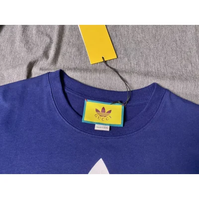 Футболка Gucci Duplicate Logo Adidas "Blue" фото № 4