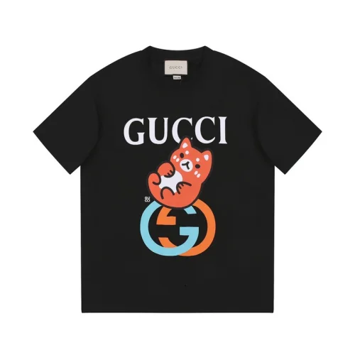 Футболка Gucci Logo And Fox Print "Black"