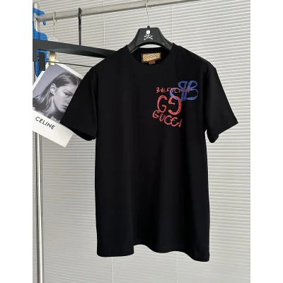 Футболка Gucci X Balenciaga BB And GG Logo "Black" фото № 4