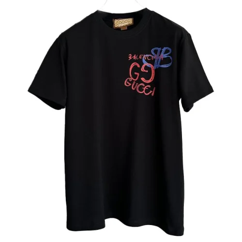 Футболка Gucci X Balenciaga BB And GG Logo "Black"