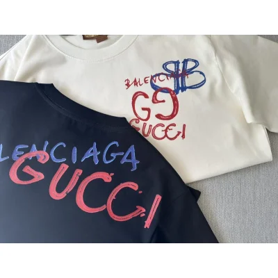 Футболка Gucci X Balenciaga BB And GG Logo "Black" фото № 6