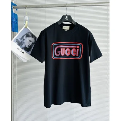 Футболка Gucci With Red Blue Logo "Black" фото № 2
