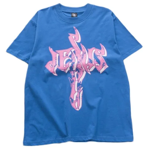 Футболка Hellstar Big Pink Front Inscription "Blue"