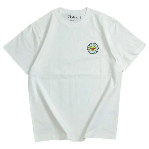 Футболка JBalvin Print Small Flower Applique Front "White"
