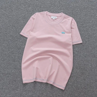 Футболка Lacoste Cotton With Logo Brand "Pink" фото № 2