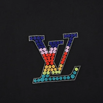 Футболка Louis Vuitton With Logo Made Of Colored Circles "Black" фото № 6