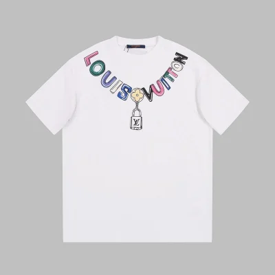 Футболка Louis Vuitton With Imitation Suspension And Lock "White" фото № 8