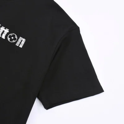 Футболка Louis Vuitton With Logo Made Of Stripes "Black" фото № 7