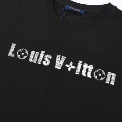 Футболка Louis Vuitton With Logo Made Of Stripes "Black" фото № 3