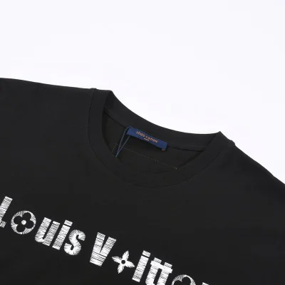 Футболка Louis Vuitton With Logo Made Of Stripes "Black" фото № 2