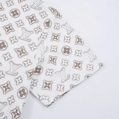 Футболка Louis Vuitton Logo Print And Patch On The Back "White/Gray" фото № 4