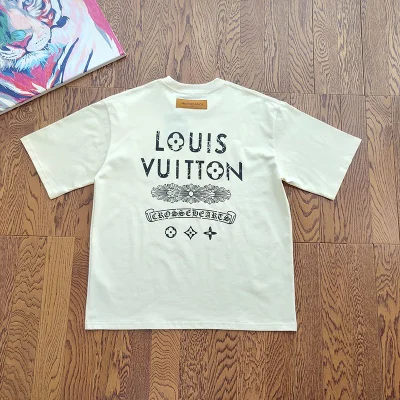 Футболка Louis Vuitton X Chrome Hearts With Logos "White" фото № 5