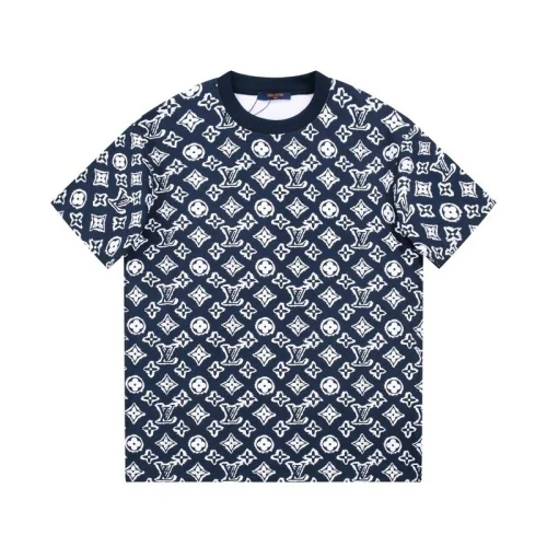 Футболка Louis Vuitton With A Patterned Logo Print "Blue/White"