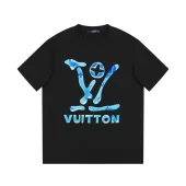 Футболка Louis Vuitton With Blue Big Brand Logo "Black"