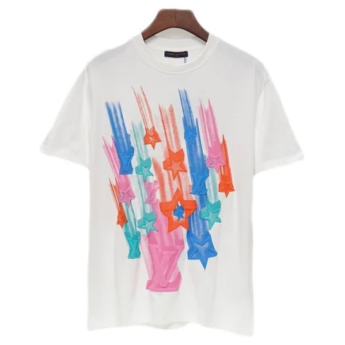 Футболки Louis Vuitton Virtual Luminous Special Effect Star Printing Pattern "White"