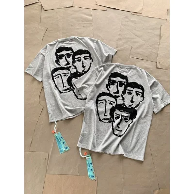 Футболка Off White Four Faces - Print "Gray" фото № 5 Футболка Off White Four Faces - Print "Gray" фото № 5
