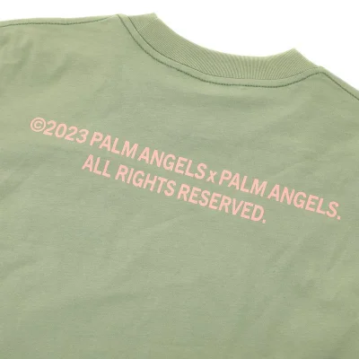 Футболка Palm Angels With A Palm Tree And Paint Stains "Gray/Mint" фото № 3