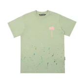 Футболка Palm Angels With A Palm Tree And Paint Stains "Gray/Mint"