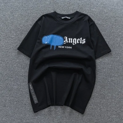 Футболка Palm Angels Painted Over "Black/Blue" фото № 2